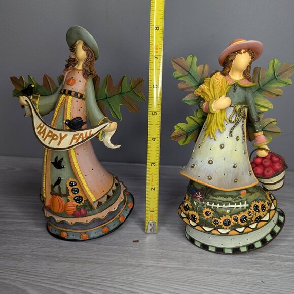 Joelson Industries Fall Angels Figurines Metal Leaf Wings Apples Sunflowers-2 - Picture 13 of 13